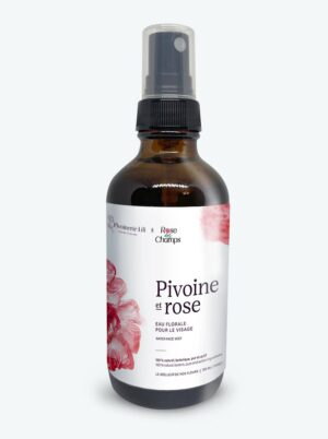 eau florale antiage et antiride tonique astringent soin visage hydratant rose pivoine fait au quebec