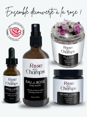 coffret cadeau rose du quebec soins de la peau produits naturels à la rose peau sensible achat local cosmetique naturel rose du quebec